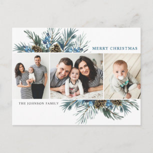 Elegante Christmas Pine Cones 3 Foto Gruß Postkarte