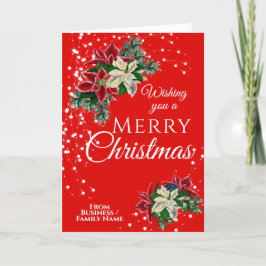 Elegante Christmas Poinsettia Floral Blume Red Feiertagskarte