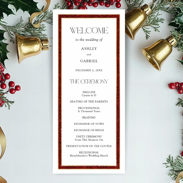 Elegante Christmas Red Damask Border Programm (Von Creator hochgeladen)