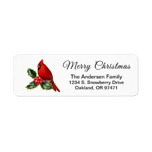 Elegante Christmas Red Kardinal Bird Holly
