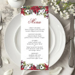 Elegante Christmas Red Poinsettia Wedding Menu Car Einladung<br><div class="desc">Für weitere Anpassungen klicken Sie bitte auf den Link "Weitere Anpassung" und verwenden Sie unser Design-Tool,  um diese Vorlage zu ändern.</div>