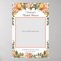 Elegante Citrus Botanical Brautparty Foto Prop