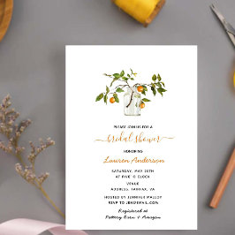 Elegante Citrus Bridal Duwer Einladung