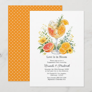 Elegante Citrus-Cocktail-Blumen-Verlobungsfeier Einladung