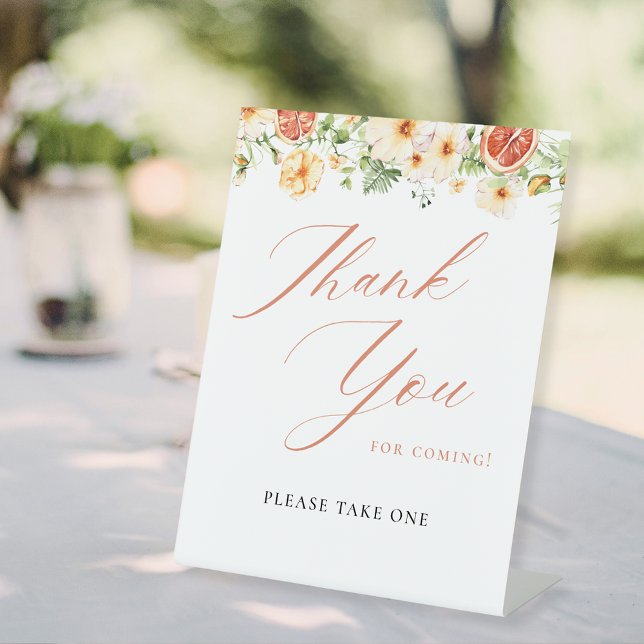 Elegante Citrus Floral Brautparty Gefallen Signier Sockelschild (Von Creator hochgeladen)