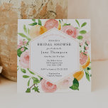 Elegante Citrus Floral Bridal Dusche Einladung<br><div class="desc">Sie fand ihren Hauptpresse! Diese elegante Hochzeitsdusche lädt mit einem Aquarell aus rosa Blume und Zitrusfrüchten zum Verweilen ein. Personalisieren Sie Ihre Daten oder klicken Sie auf "Weitere Anpassungen vornehmen",  um Schriftart Stile,  Größe und Farben zu bearbeiten.</div>