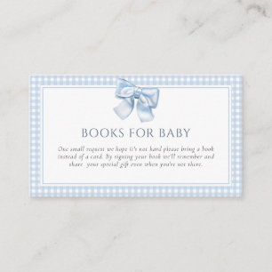 Elegante Clasic Gingham Blue Books for Baby Begleitkarte