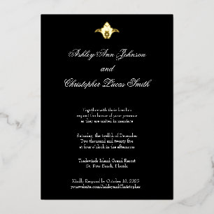Elegante Classic Black Gold Foil Einladung