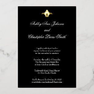 Elegante Classic Black Gold Foil Einladung
