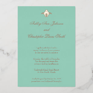 Elegante Classic Blue Gold Foil Einladung