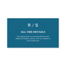 Elegante Classic Blue Monogram Enclosure Card