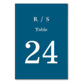 Elegante Classic Blue Monogram Tischnummer Card