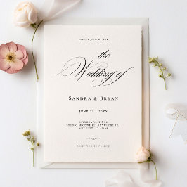 Elegante Classic Calligraphy Chic Wedding Einladung