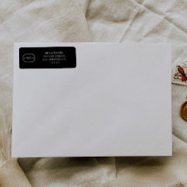 Elegante Classic Chic Black Monogram Rücksendeadre