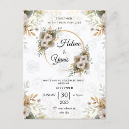 Elegante Classic Floral Wedding Einladung Postkart