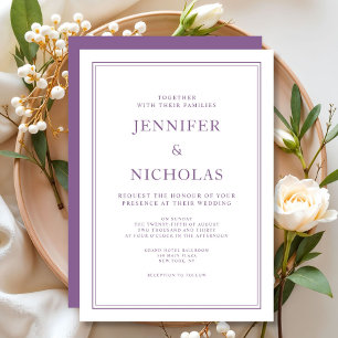 Elegante Classic Formal French Lilac Wedding Einladung
