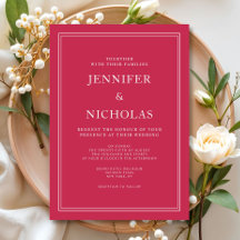 Elegante Classic Formal Magenta Red Wedding
