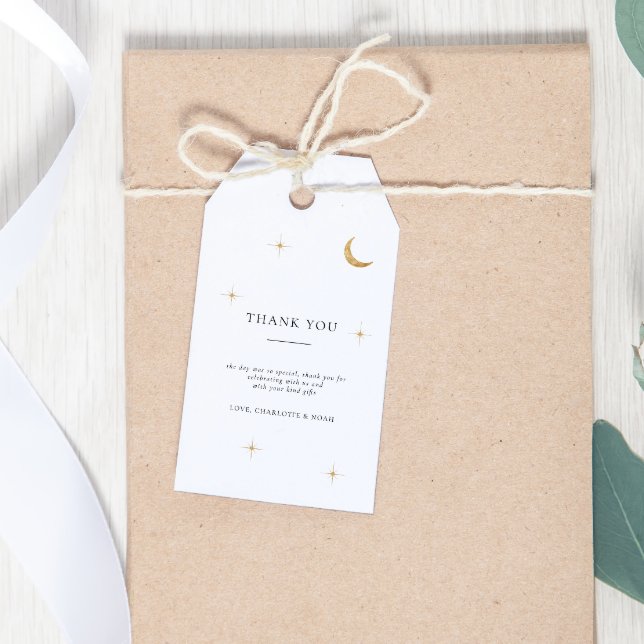 Elegante Classic Gold Moon Stars Hochzeit Vielen D Geschenkanhänger (Von Creator hochgeladen)