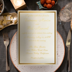 Elegante Classic Golden Foil Einladung