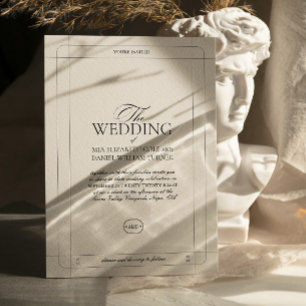 Elegante Classic Luxury Light Gray Monogram Weddin Einladung