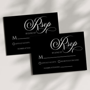 Elegante Classic Minimalistisch Wedding RSVP Card