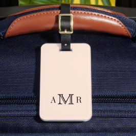 Elegante Classic Monogram Beige Personalisiert Gepäckanhänger