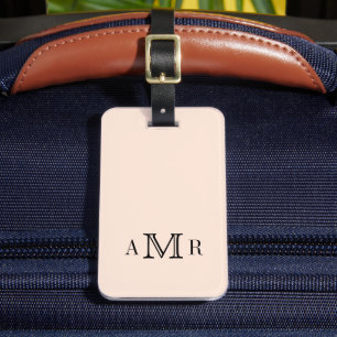 Elegante Classic Monogram Beige Personalisiert Gepäckanhänger