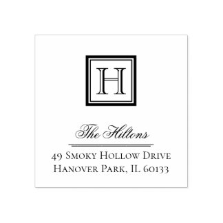 Elegante Classic Square Monogram-Briefmarke Gummistempel