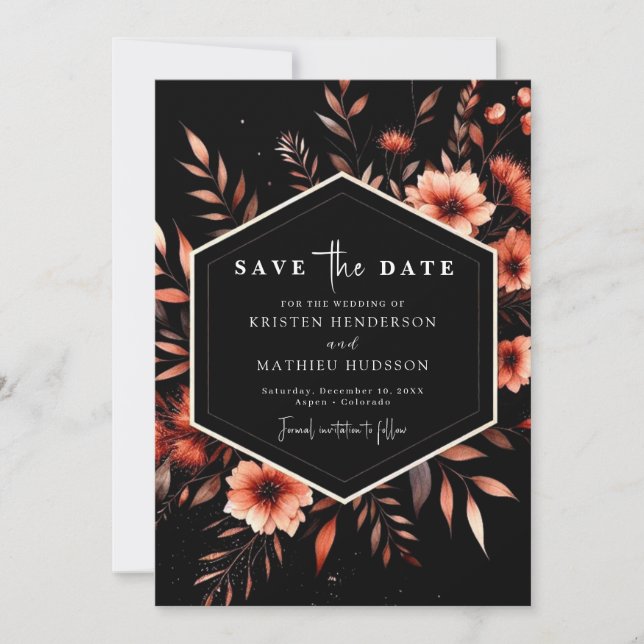 Elegante Classic Terracotta Wedding Save The Date (Vorderseite)