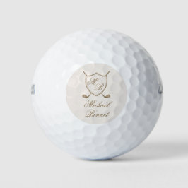 Elegante Classic Wappen Monogram Golf Wedding Golfball