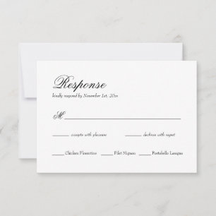 Elegante Classic Wedding RSVP Card