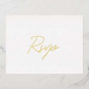 Elegante Classic Wedding RSVP Card Folie Einladungspostkarte