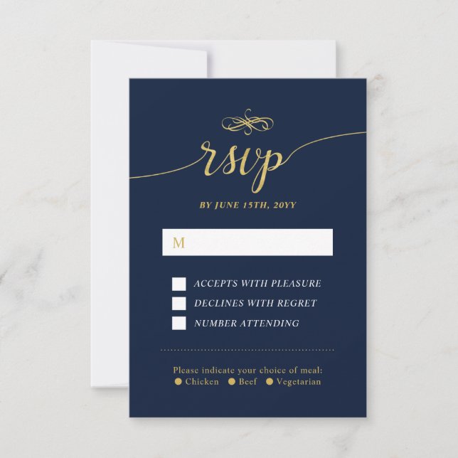 Elegante Classic Wedding RSVP Insert Card (Vorderseite)