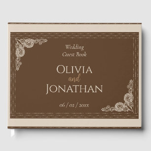 Elegante Classy Bronze verziert Hochzeit Gästebuch