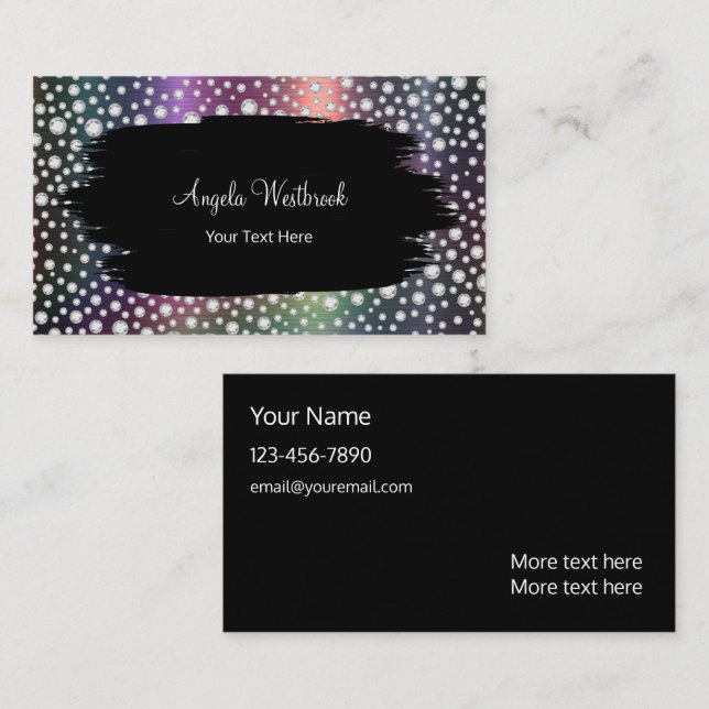 Elegante Classy Glitzy Bling Business Cards Visitenkarte (Vorne/Hinten)