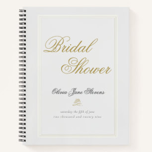 Elegante Classy Ivory Frame Brautparty Geschenklis Notizbuch