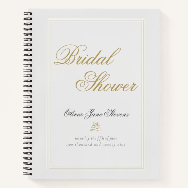 Elegante Classy Ivory Frame Brautparty Geschenklis Notizbuch (Vorderseite)