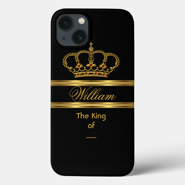 Elegante Classy Royal King Gold Black Crown 3 Case-Mate iPhone Hülle (Rückseite)