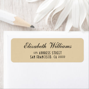 Elegante Clean Beige Gold einfache Script-Adresse