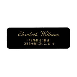 Elegante Clean Black Gold einfache Script-Adresse