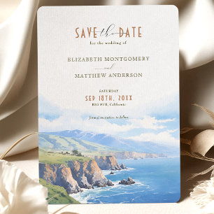 Elegante Cliffside Save the Date Card - Big Sur, C Einladung