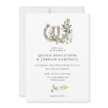Elegante Clover Horseshoes Botanische Hochzeit