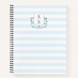 Elegante Coastal Monogram Hochzeitsplanung Notizbuch