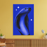 Elegante Cobra Blue Monochrome Editorisches Kunstw
