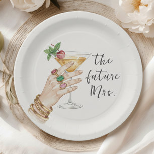 Elegante Cocktail-Brautparty Pappteller