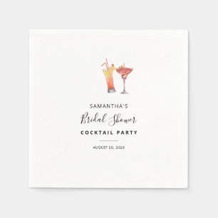 Elegante Cocktail-Wasserfarben-Brautabschiedsparty Serviette