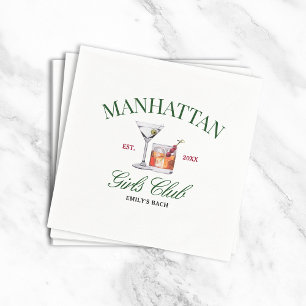Elegante Cocktails Green & Red Girl's Club Serviette