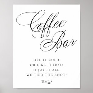 Elegante Coffee Bar Black Calligraphy   Chic Table Poster