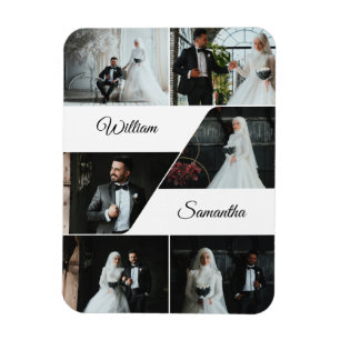 Elegante Collage Keepake Wedding Magnet