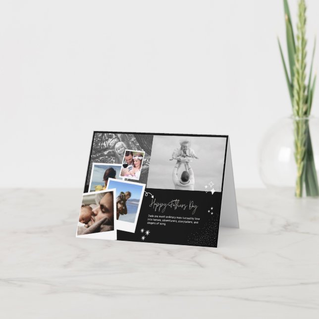 Elegante Collage Vathers Day Foto Card Karte (Vorderseite)